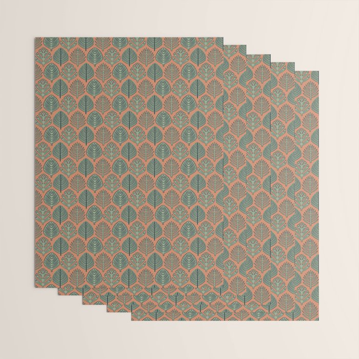 Tropical Fronds . Terracotta Wrapping Paper Gallery Image 3