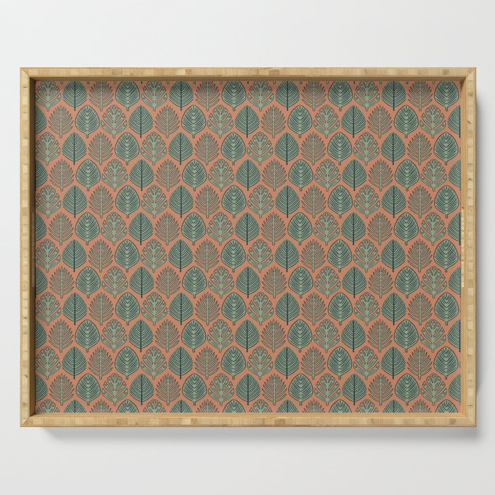 Tropical Fronds . Terracotta Serving Tray Gallery Image 1