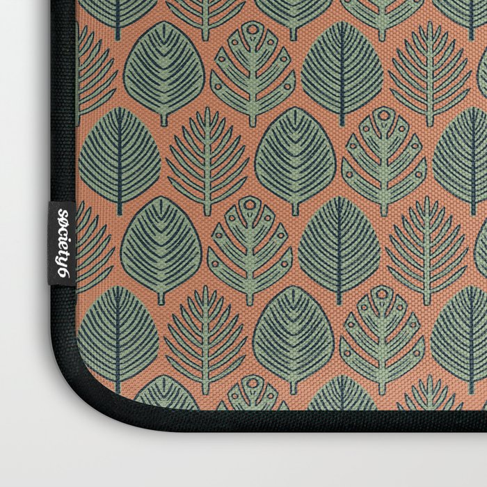 Tropical Fronds . Terracotta Laptop Sleeve Gallery Image 3