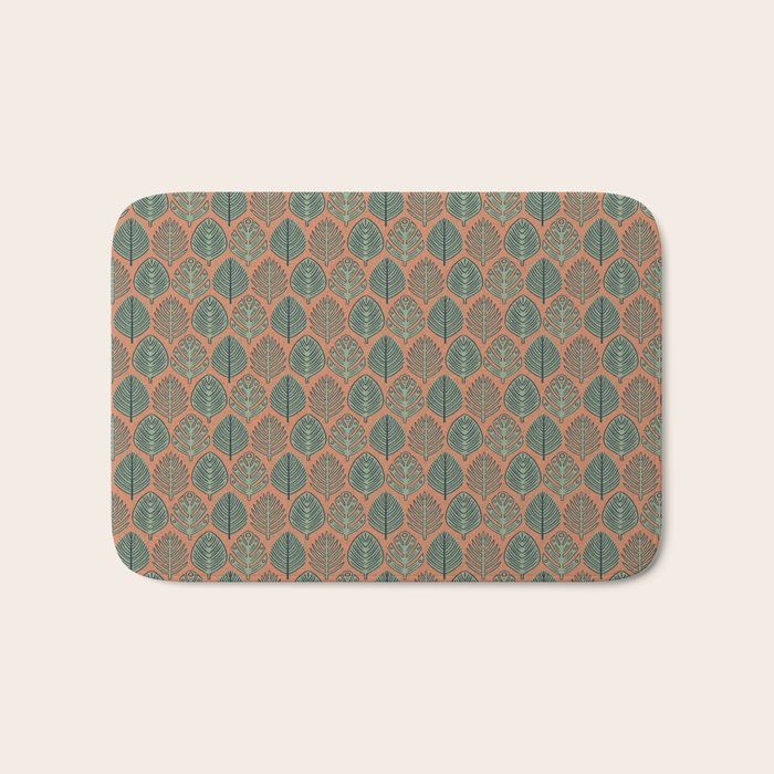 Tropical Fronds . Terracotta Bath Mat Gallery Image 1