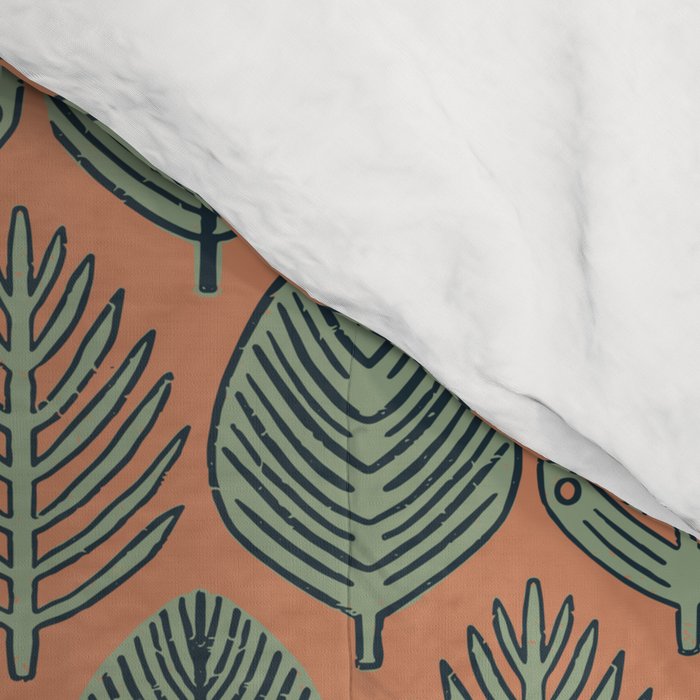 Tropical Fronds . Terracotta Comforter Gallery Image 4