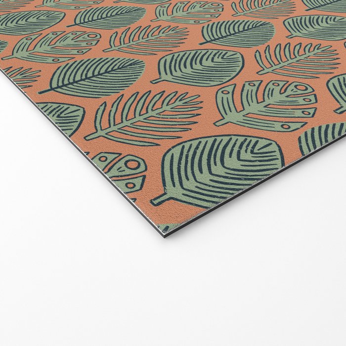 Tropical Fronds . Terracotta Welcome Mat Gallery Image 2