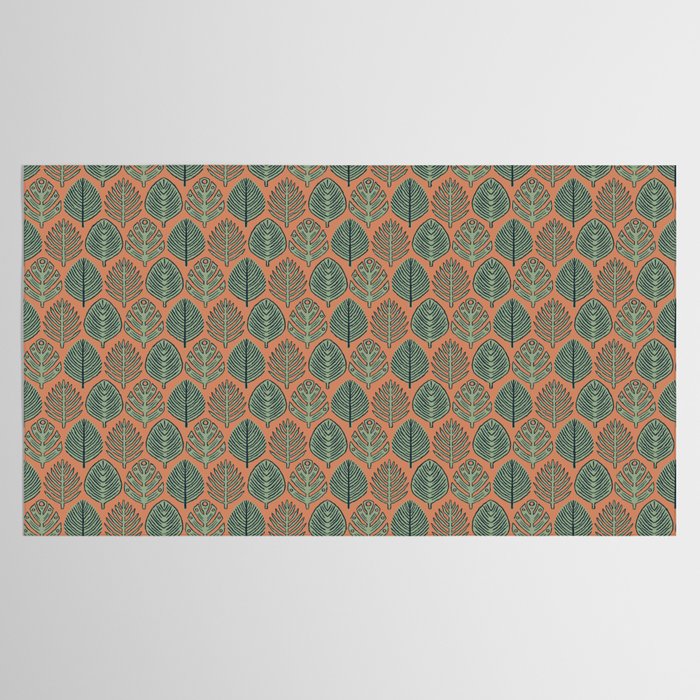 Tropical Fronds . Terracotta Tablecloth Gallery Image 2