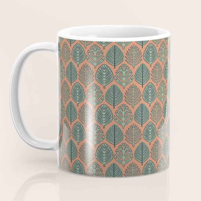 Tropical Fronds . Terracotta Coffee Mug Gallery Image 3