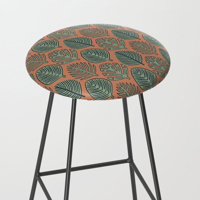 Tropical Fronds . Terracotta Stool Gallery Image 2