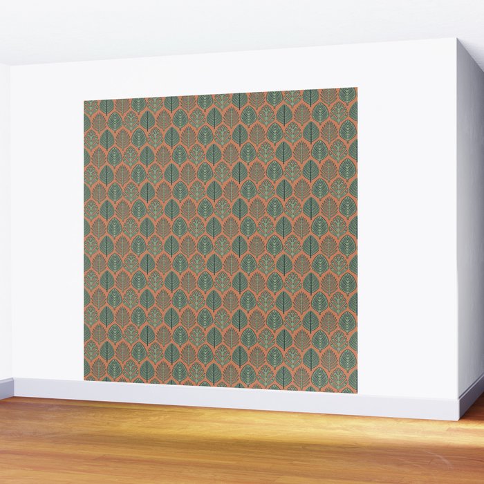 Tropical Fronds . Terracotta Wall Mural Gallery Image 2