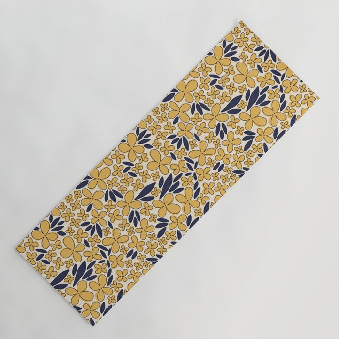 Four-leaf Flower Pattern / Yellow & Blue Yoga Mat Gallery Image 1