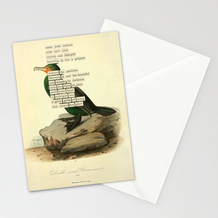 Bird Divinations: Double-Crested Cormorant (about: almanacofbirds.org) Stationery Card Gallery Image 2