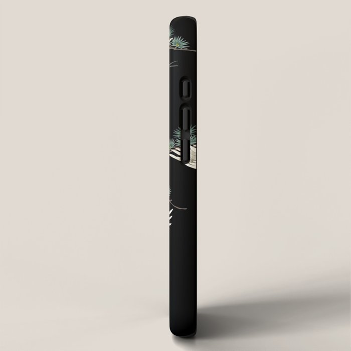 Asian Crane on Black Japanese Woodblock Art iPhone Case Gallery Image 2