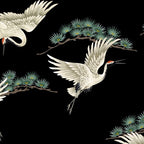 Asian Crane on Black Japanese Woodblock Art Coffee Mug Gallery Image 2