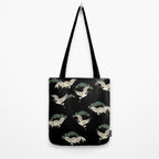 Asian Crane on Black Japanese Woodblock Art Tote Bag Gallery Image 2