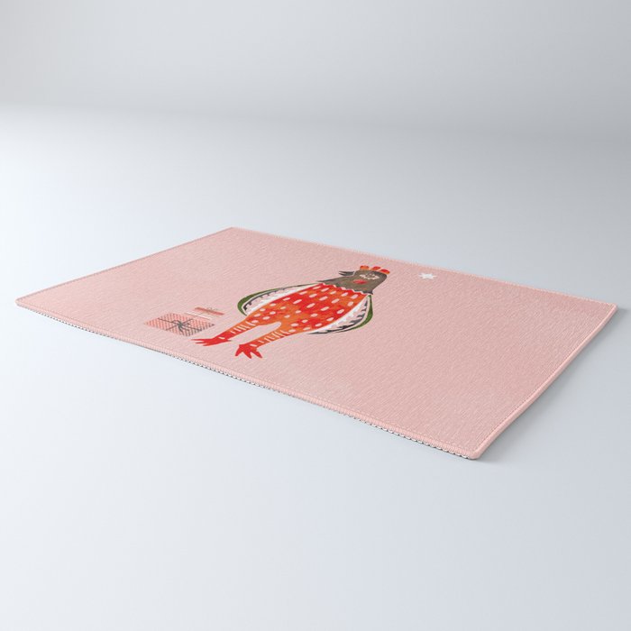 Christmas Chicken - illustration Rug Gallery Image 3