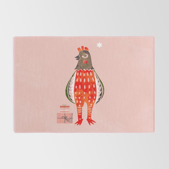 Christmas Chicken - illustration Rug Gallery Image 2