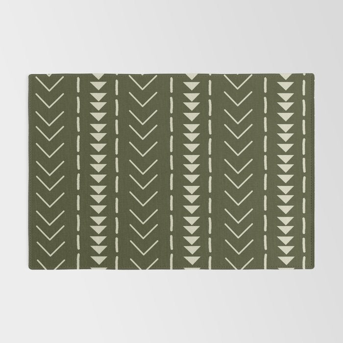 Mudcloth Forest Green Rug Gallery Image 2