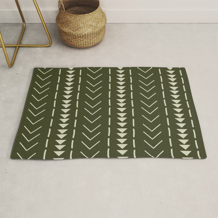 Mudcloth Forest Green Rug Gallery Image 1