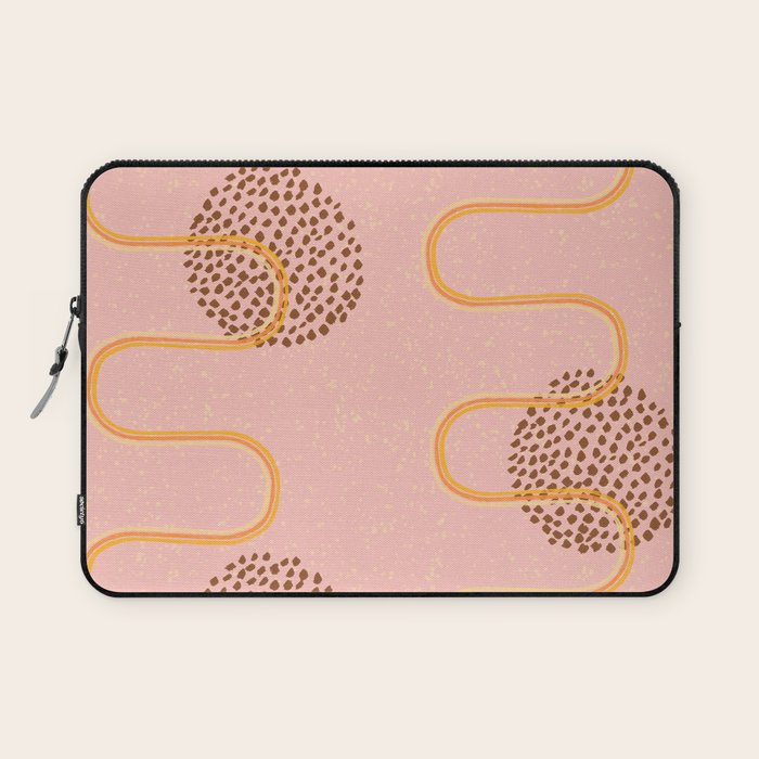 Abstract Fields in Peach Pink & Brown Laptop Sleeve Gallery Image 1