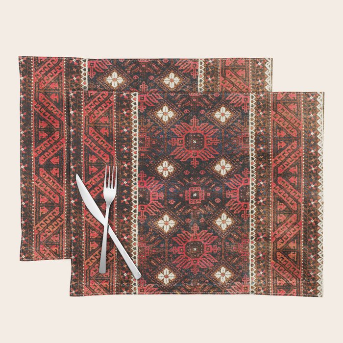 Belouch  Antique Khorasan Northeast Persian Rug Print Placemat Gallery Image 1