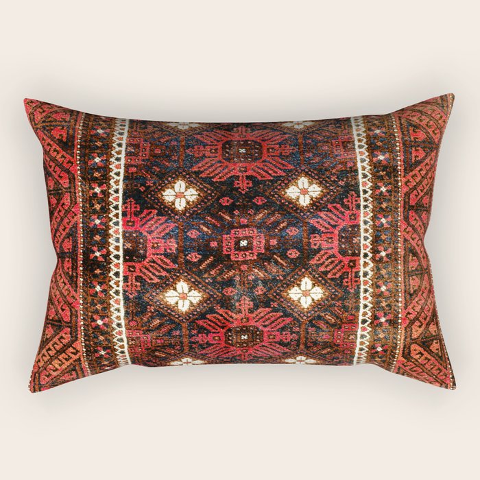 Belouch  Antique Khorasan Northeast Persian Rug Print Rectangular Pillow Gallery Image 2