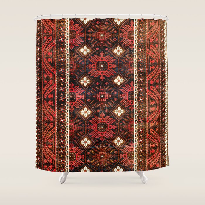 Belouch  Antique Khorasan Northeast Persian Rug Print Shower Curtain Gallery Image 1