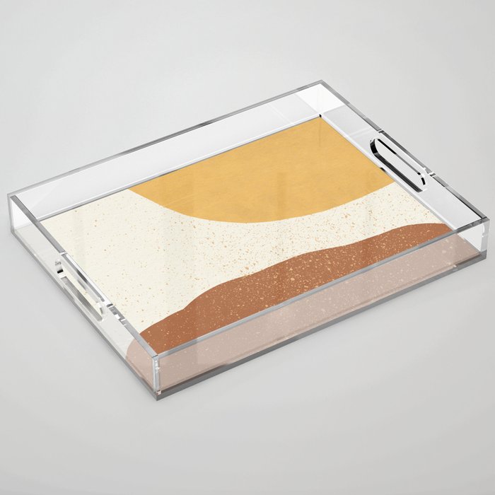 Minimalist Painting - Gold Brown Acrylic Tray Gallery Image 1