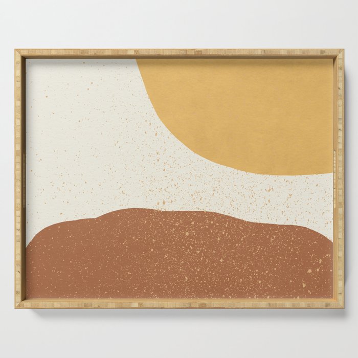 Minimalist Painting - Gold Brown Serving Tray Gallery Image 1