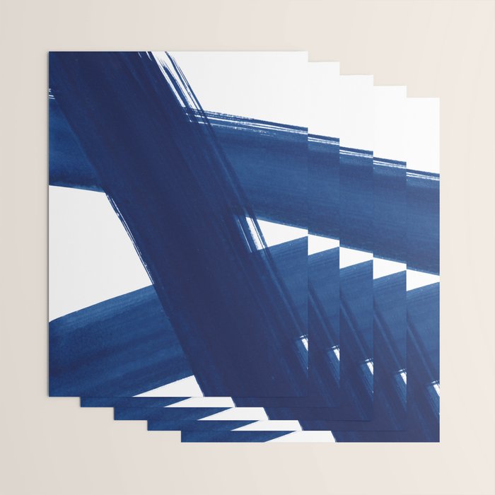 Indigo Abstract Brush Strokes | No. 4 Wrapping Paper Gallery Image 3