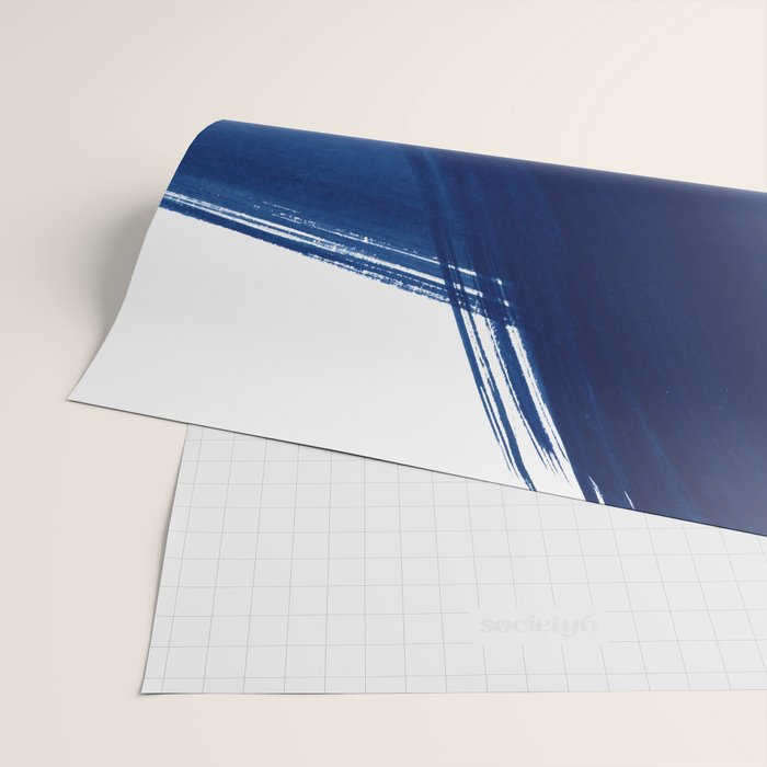 Indigo Abstract Brush Strokes | No. 4 Wrapping Paper Gallery Image 2