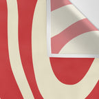 Modern Liquid Swirl Abstract Pattern in Retro Christmas Red and Cream Wall Tapestry Gallery Image 3