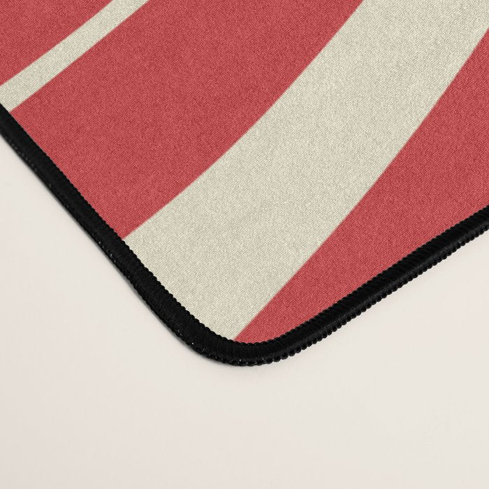 Modern Liquid Swirl Abstract Pattern in Retro Christmas Red and Cream Desk Mat Gallery Image 4