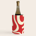 Modern Liquid Swirl Abstract Pattern in Retro Christmas Red and Cream Wine Chiller Gallery Image 3