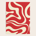 Modern Liquid Swirl Abstract Pattern in Retro Christmas Red and Cream Poster Gallery Image 4