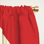 Modern Liquid Swirl Abstract Pattern in Retro Christmas Red and Cream Window Curtain Gallery Image 2
