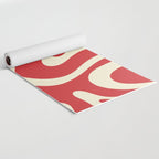 Modern Liquid Swirl Abstract Pattern in Retro Christmas Red and Cream Yoga Mat Gallery Image 2