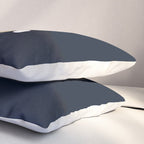 Leaf Duo, Gold and White on Navy Blue Pillow Sham Gallery Image 3