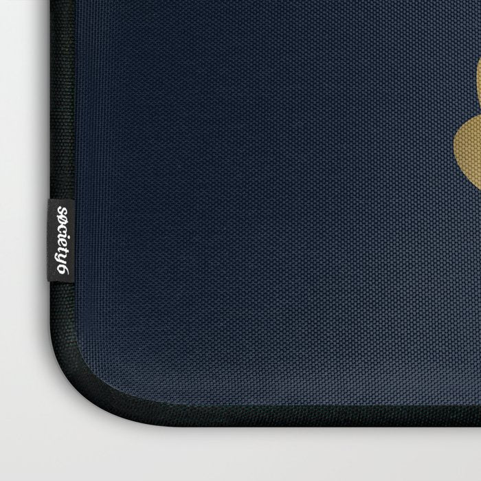 Leaf Duo, Gold and White on Navy Blue Laptop Sleeve Gallery Image 3