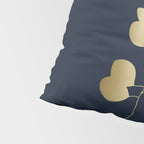 Leaf Duo, Gold and White on Navy Blue Pillow Sham Gallery Image 4