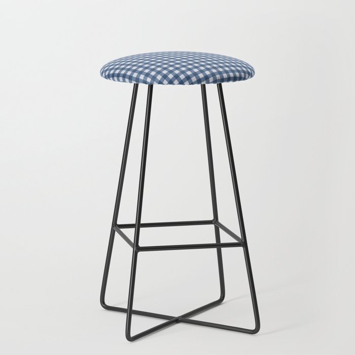 Gingham Plaid Pattern - Classic Blue Stool Gallery Image 1