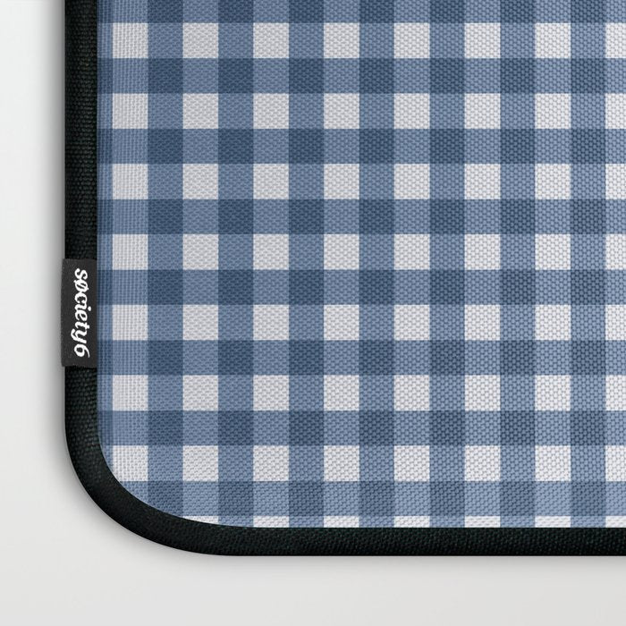 Gingham Plaid Pattern - Classic Blue Laptop Sleeve Gallery Image 3