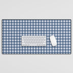 Gingham Plaid Pattern - Classic Blue Desk Mat Gallery Image 1