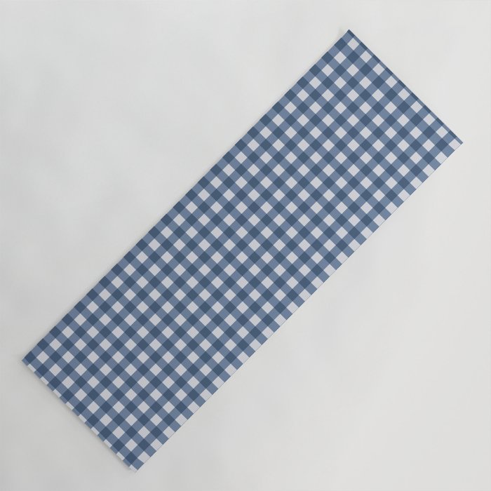 Gingham Plaid Pattern - Classic Blue Yoga Mat Gallery Image 1