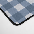 Gingham Plaid Pattern - Classic Blue Desk Mat Gallery Image 4