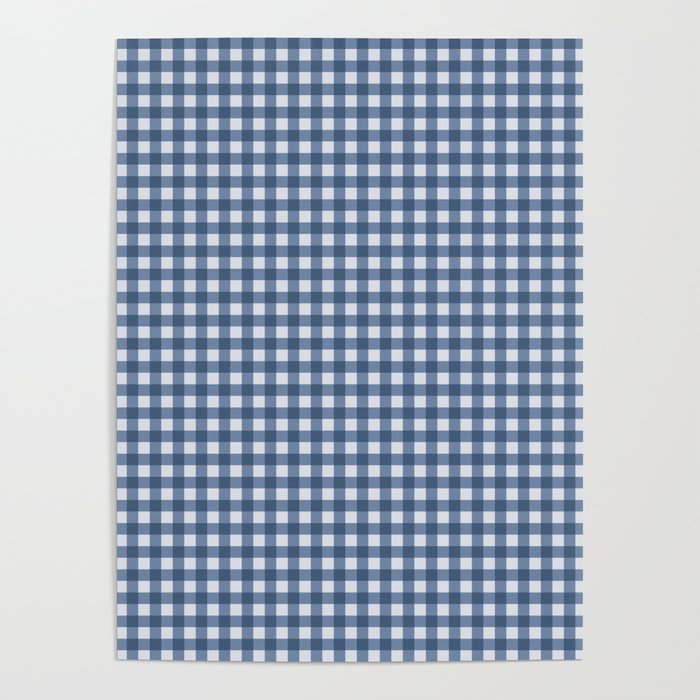 Gingham Plaid Pattern - Classic Blue Poster Gallery Image 4
