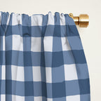 Gingham Plaid Pattern - Classic Blue Window Curtain Gallery Image 2