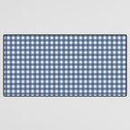 Gingham Plaid Pattern - Classic Blue Desk Mat Gallery Image 3