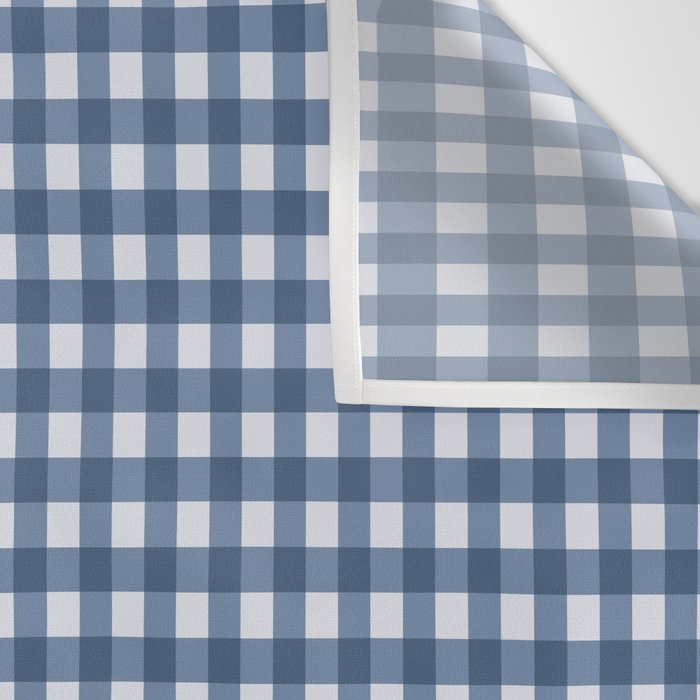Gingham Plaid Pattern - Classic Blue Wall Tapestry Gallery Image 3