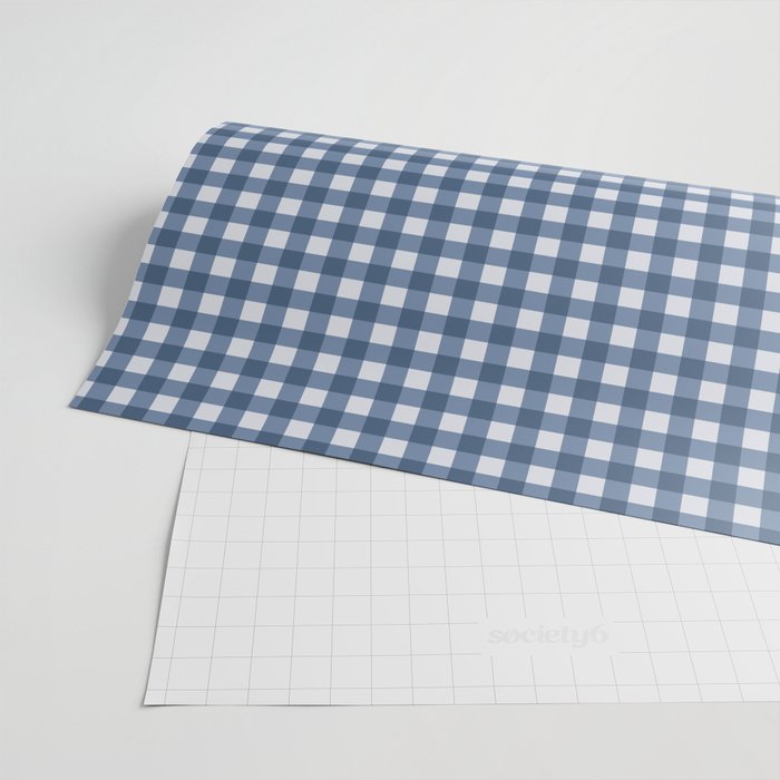 Gingham Plaid Pattern - Classic Blue Wrapping Paper Gallery Image 2