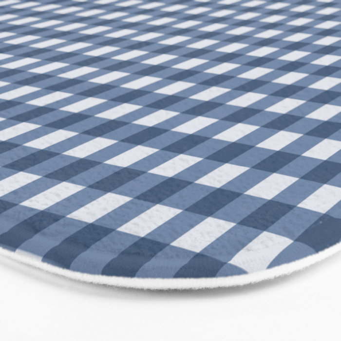 Gingham Plaid Pattern - Classic Blue Bath Mat Gallery Image 3