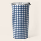 Gingham Plaid Pattern - Classic Blue Travel Mug Gallery Image 2