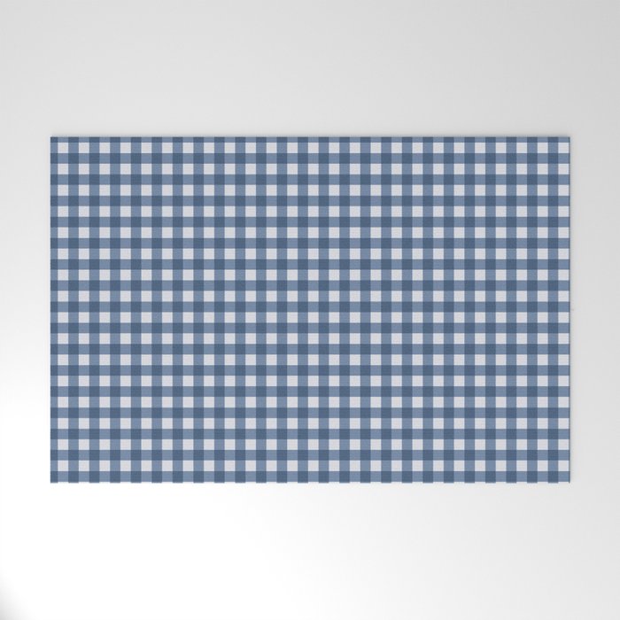 Gingham Plaid Pattern - Classic Blue Welcome Mat Gallery Image 1