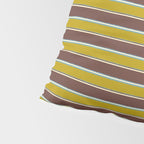 Eclectic Watercolor Paper Stripes Pattern Chartreuse Brown Blue Cream Pillow Sham Gallery Image 4